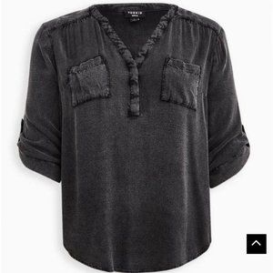 Torrid Harper Rayon Slub Pullover 3/4 sleeve blouse SIZE 4